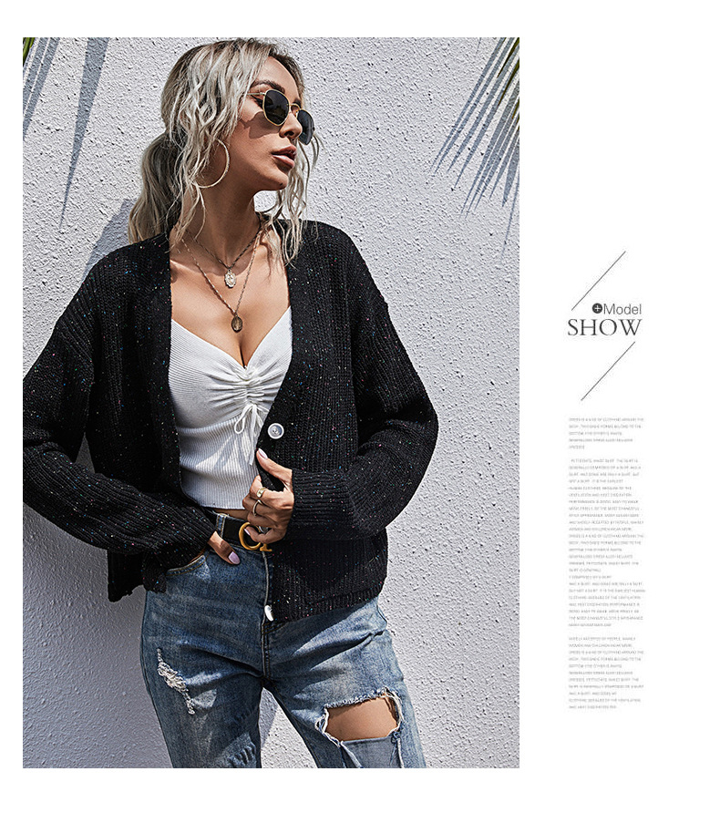 Women's clothing Lazy style knitted forest style solid color point long-sleeved sweater jacket for women independent station autumn_voghion.com