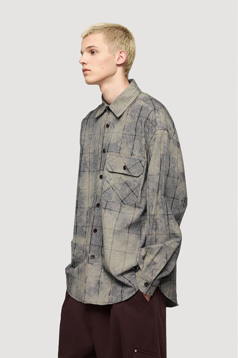 Camisa a cuadros de talla grande para hombre, estilo retro, informal, holgada, de manga larga_voghion.com