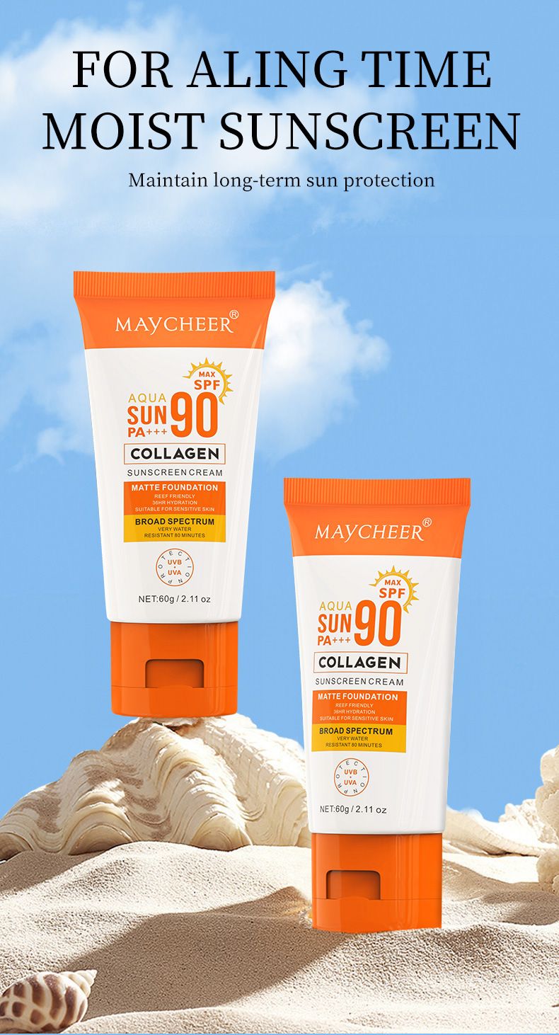 MAYCHEER Solkrem SPF90+ Sommer UV-beskyttelse Ansiktsisolasjon Forfriskende_voghion.com