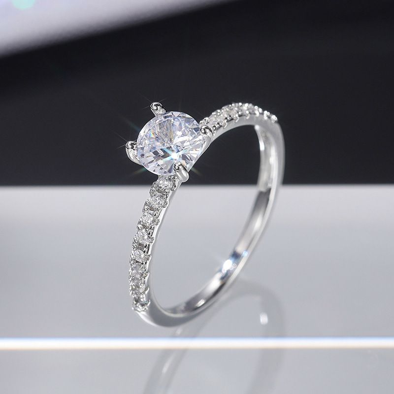 Gioielli e accessori esplosioni semplice zircone anello di fidanzamento matrimonio anello di diamanti in platino placcato rame_voghion.com