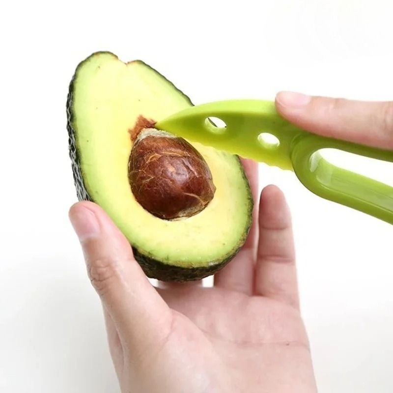 JJYY 3-in-1 Avocadoschneider, Shea-Entkerner, Butter, Obstschäler, Fruchtfleischtrenner, Plastikmesser, Küchen- und Gemüsewerkzeuge_voghion.com
