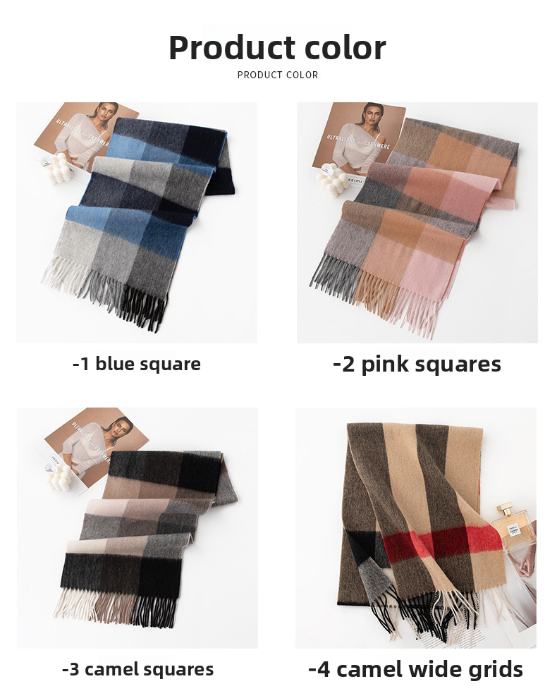 Sciarpa scozzese spessa autunno inverno 100% lana Atmosphere da donna versatile, calda e confortevole_voghion.com