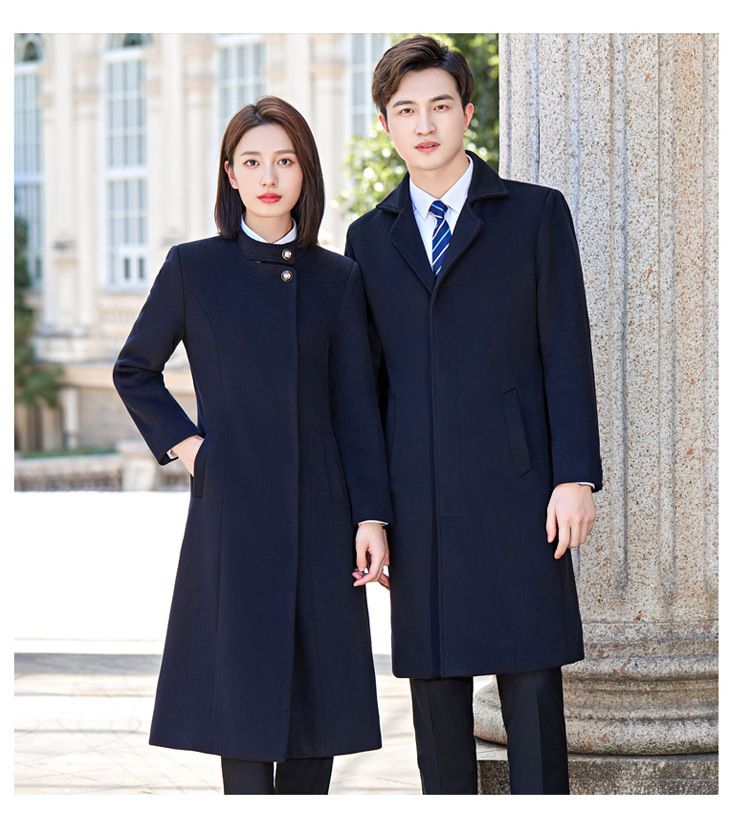 "Professional Wool Blend Coat For Bank & Hotel Staff – Unisex Office Workwear" Business Formal_voghion.com