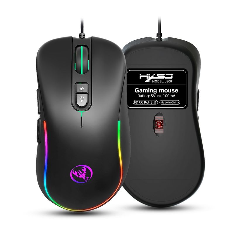 Digitex Digitex J300RGB Macro Programmazione Gaming 7 Pulsanti Luce Spenta Supporto Vari Giochi Mouse Cablato Transfrontaliero Disponibile_voghion.com