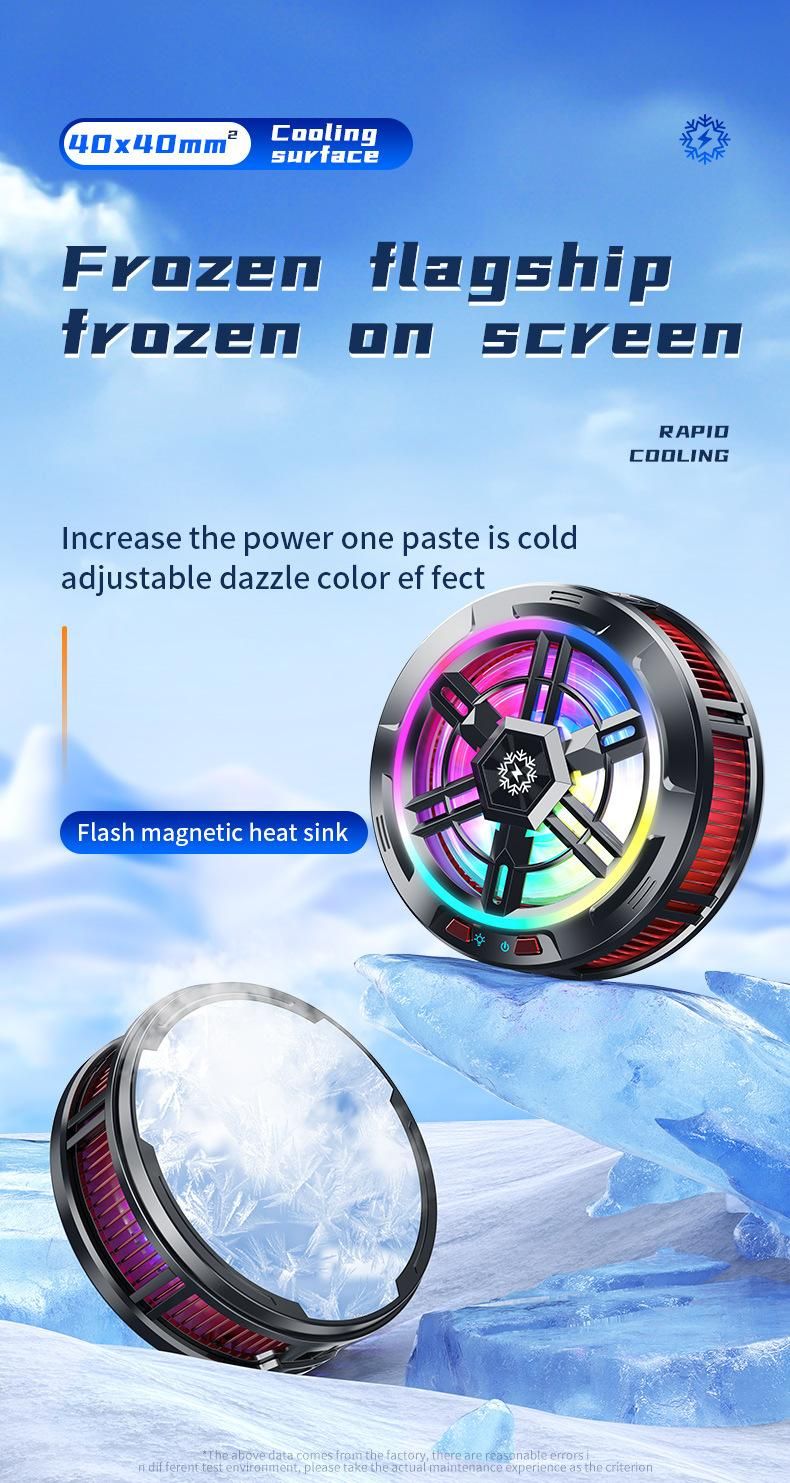 Mobile Phone Heat Sink, Flat Magnetic Suction X100 High-power Three Stage Semiconductor Icing Silent Cooling Device_voghion.com