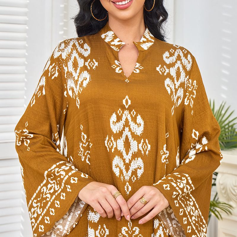 Fábrica de roupas muçulmano robe saia longa moda impressão dubai vestido de festa de viagem feminino_voghion.com