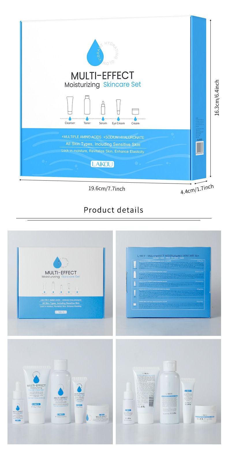 Kits d'outils de maquillage Nouveau coffret de soins du visage hydratants Laico cinq pièces_voghion.com