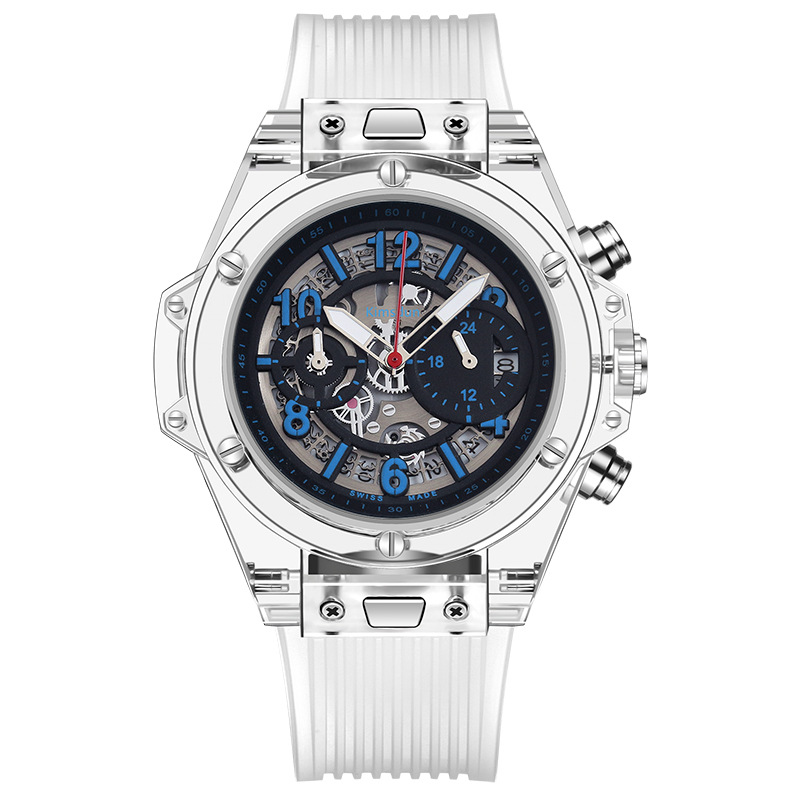Orologio al quarzo per studenti, impermeabile, multifunzionale, trasparente e alla moda, con cinturino in silicone, marchio Kingston_voghion.com