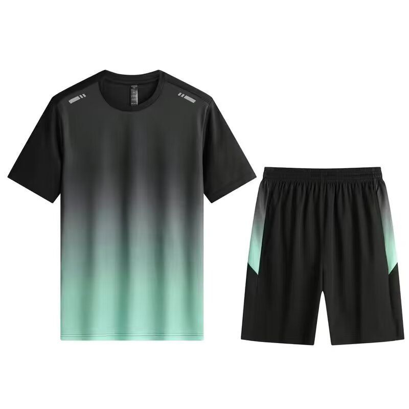 Unisex Lockeres, bequemes Fitness-Laufradtraining, schnelltrocknendes Outdoor-Freizeitsport-Zweiteiler-Set_voghion.com