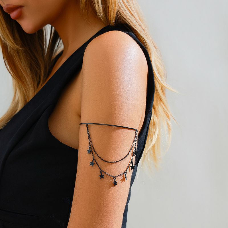 jewelry Sweet Cool Gothic Cross Butterfly Chain Multi Layer Open Arm Bracelet Leg Chain_voghion.com