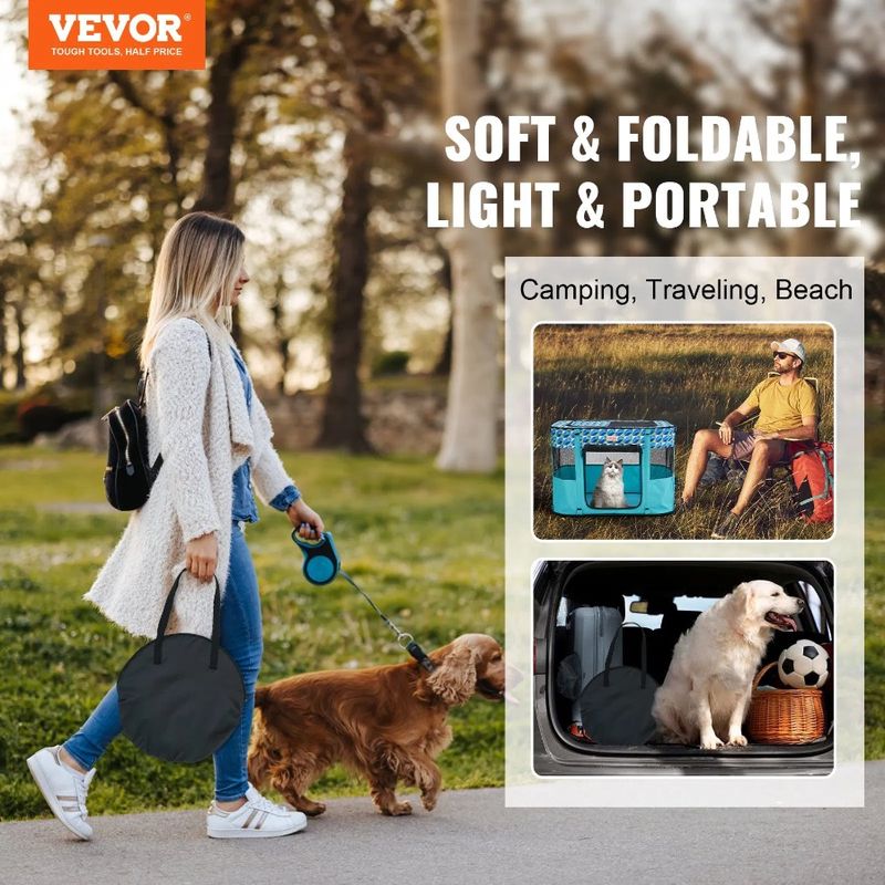 22'' Crate Foldable For Portable 32'' Cat 600D Puppy Dog Remov X Kennel X Playpen Cloth Dog Waterproof Oxford Pet Playpen 24''_voghion.com