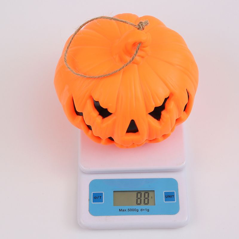 Glow-in-theark Plastic Halloween Pumpkin Lantern - Small Decorative Jack-O'-Lantern For Party, Home & Outdoor Decor_voghion.com