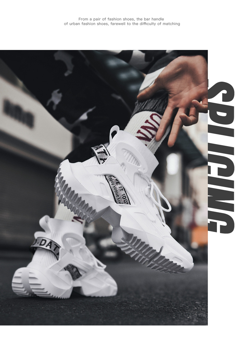 Trendy Dad 2022 Herbst Flyknit High Top Casual Sports Ultraleichte große Herrenschuhe_voghion.com