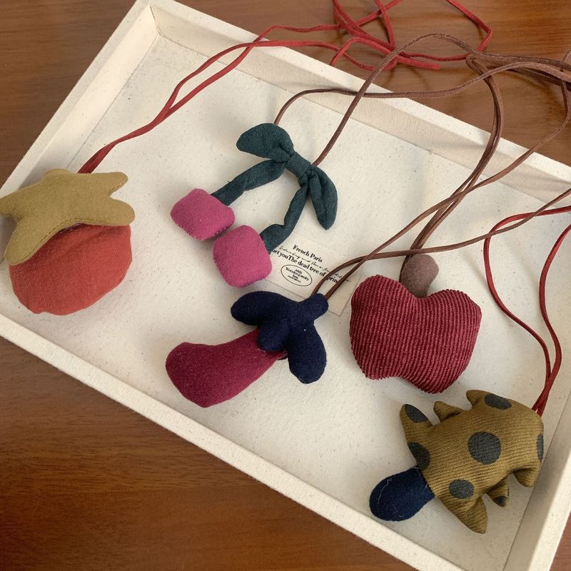 Nuova collana Mori da donna, colorata, per abbigliamento da bambini, con cordino, carina, imbottita in cotone, a forma di frutta, per autunno e inverno, maglione per neonati._voghion.com