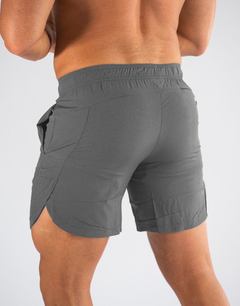 Pantaloncini da allenamento da 5 pollici da uomo - Ibridi per palestra e corsa con tessuto ad asciugatura rapida (design minimalista senza logo, tasche laterali elasticizzate in 4 direzioni)_voghion.com