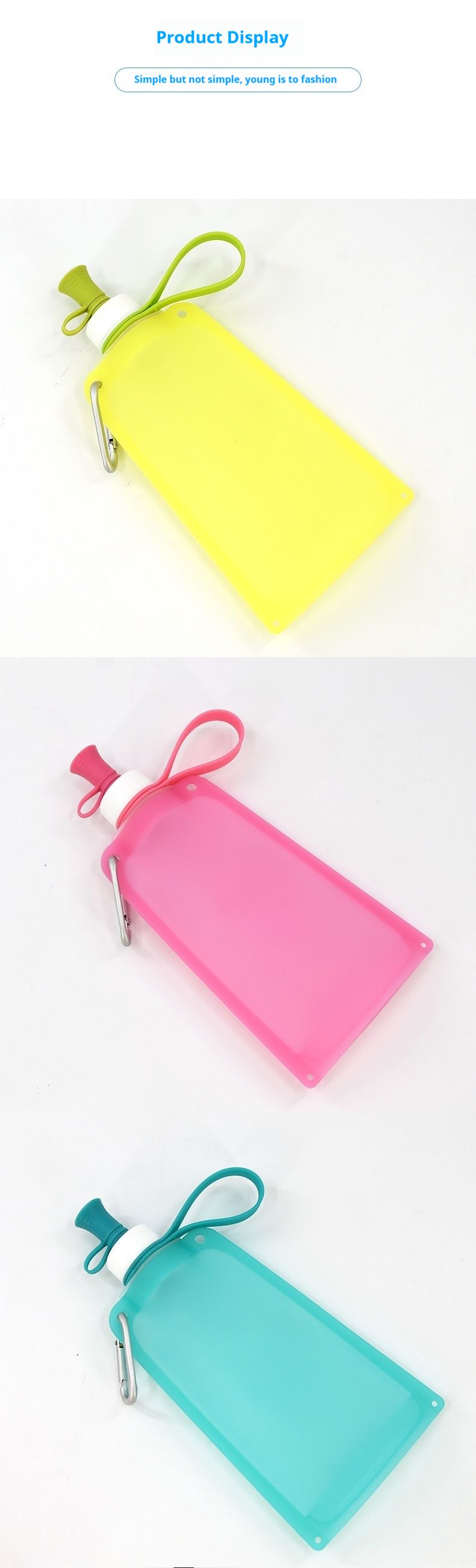 Silicone Outdoor Sports Portable Folding Bag Cycling Hiking Travel Supplies Water Bottle 550ml_voghion.com