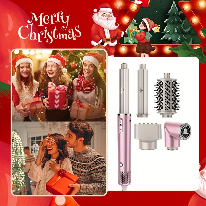 Trockner, abnehmbares 5-in-1-Styling-Trocknungssystem, professionelles Heißluftbürstenset für schnelles Trocknen, Locken und Volumen_voghion.com