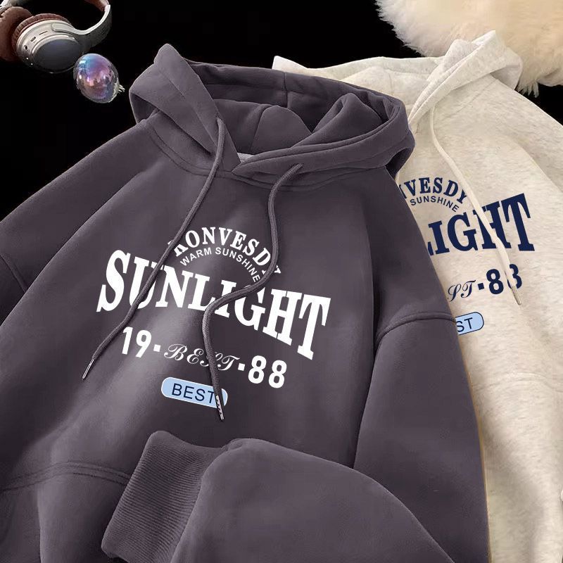 Felpa con cappuccio da uomo, casual, ampia, stampata, a maniche lunghe, felpa con cappuccio, giacca invernale con fodera in pile, parte superiore spessa_voghion.com