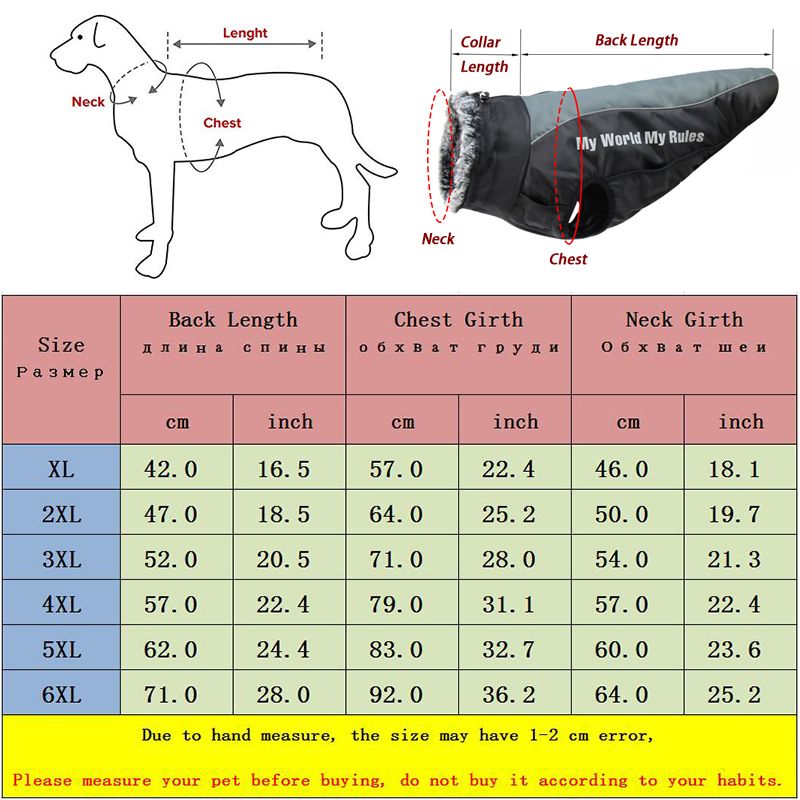 Casaco impermeável de inverno para cães, jaqueta quente com coleira de pele para animais de estimação com arnês removível, roupas para cães grandes, Bulldog da loja PawParty_voghion.com