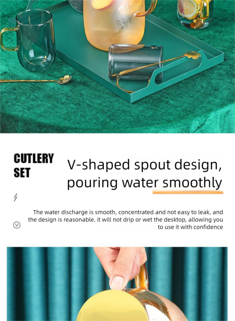 Nordic Light Luxury Glass Home Living Room Coffee Table Modern With Handle Drinking Cup Water Set High Aesthetic_voghion.com