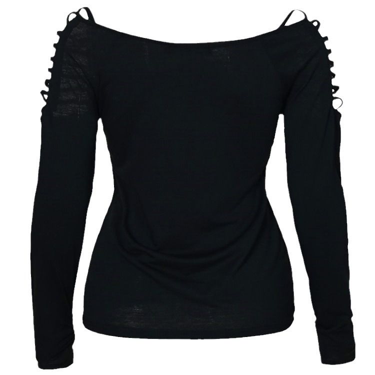 2025 Spring And Summer Women's Solid Color Off-Shoulder Tie Casual Top_voghion.com
