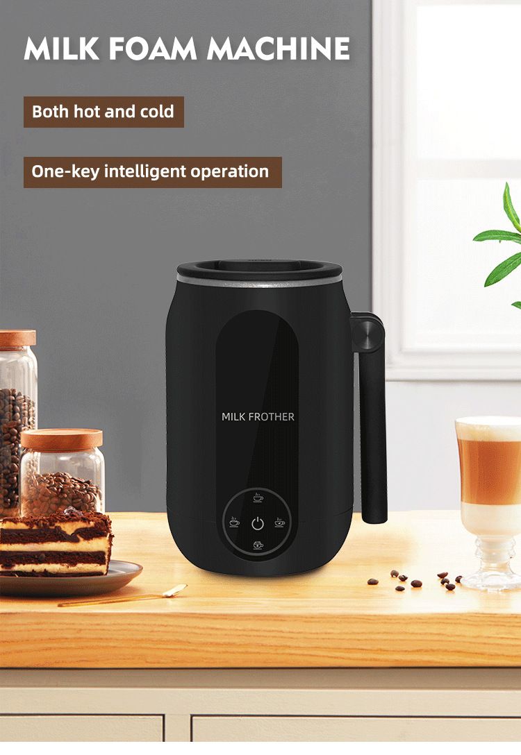 Machine à mousser le lait domestique automatique Machine à mousser le lait électrique chaud et froid Tasse de mélange de mousse de lait Machine à mousser le lait_voghion.com