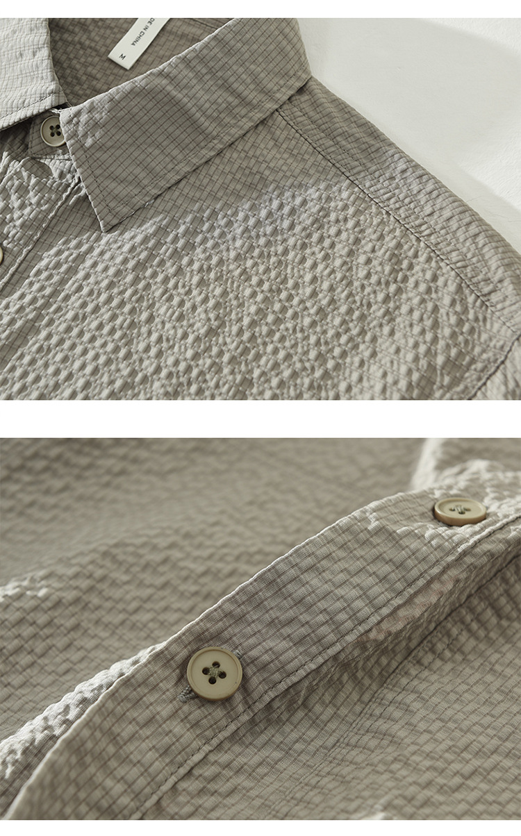6689 Camicie giapponesi a maniche lunghe in tinta unita, alla moda, casual e larghe, comode e versatili, una camicia letteraria_voghion.com