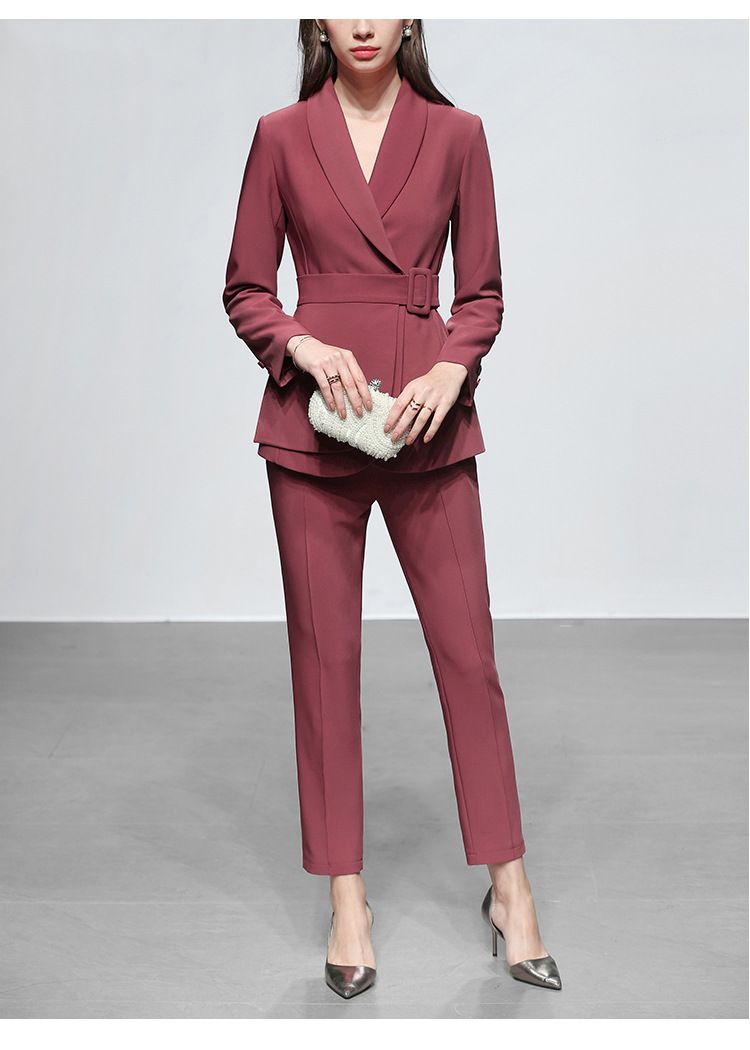 GraceChic 2024 Frühling und Herbst Neuer Stil Eleganter Zweiteiler Modeanzug für Gastgeber von Jahrestreffen, professionelle Vorträge, formelle Kleidung_voghion.com