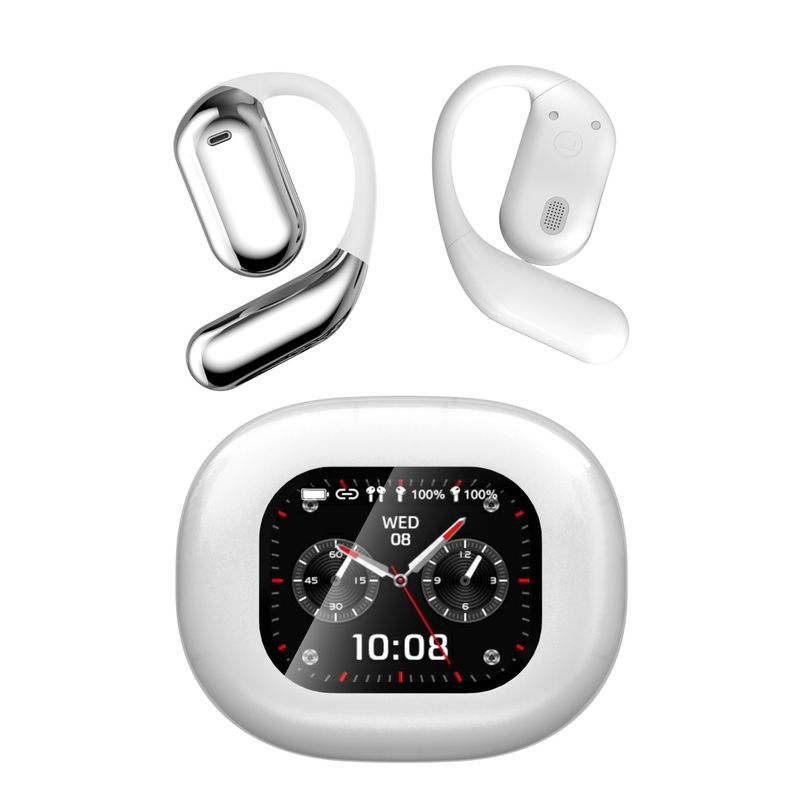 Open-Ear Bluetooth Headphones With LCD Color Screen – Wireless Sports Headset, AI Translation, Non-In-Ear Design_voghion.com