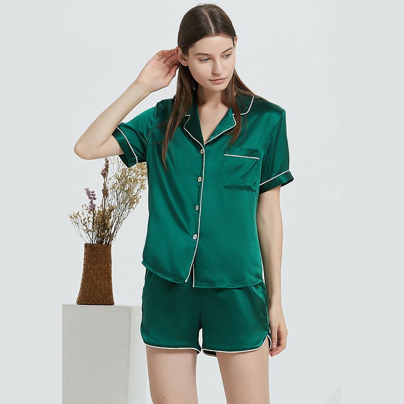 Set pigiama naturale da uomo in 100% seta di gelso a maniche lunghe in due pezzi_voghion.com