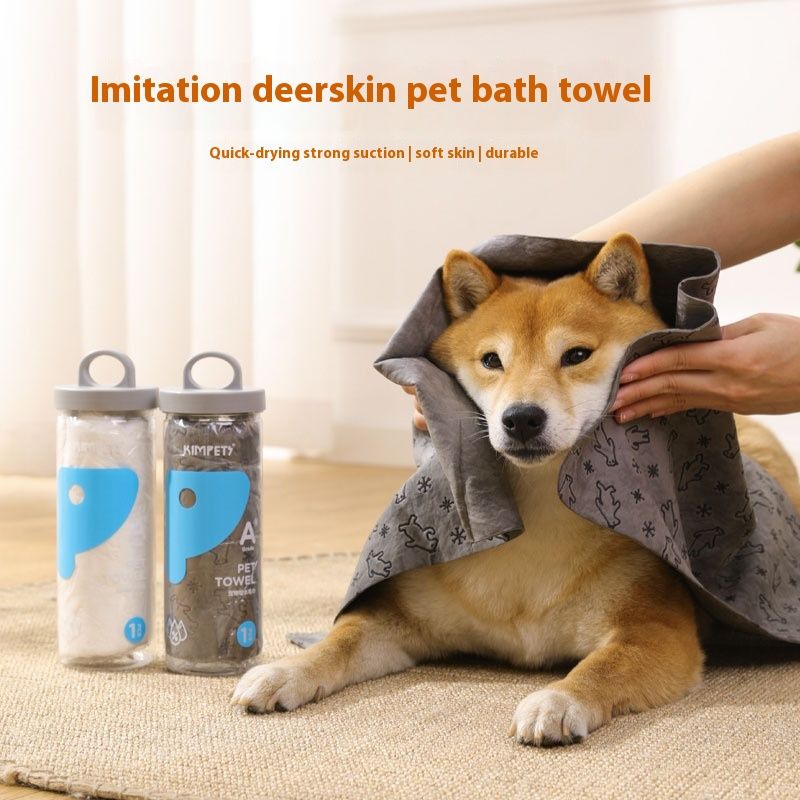 Asciugamano assorbente per animali domestici in pelle di cervo, grande, per doccia e bagno per cani e gatti_voghion.com