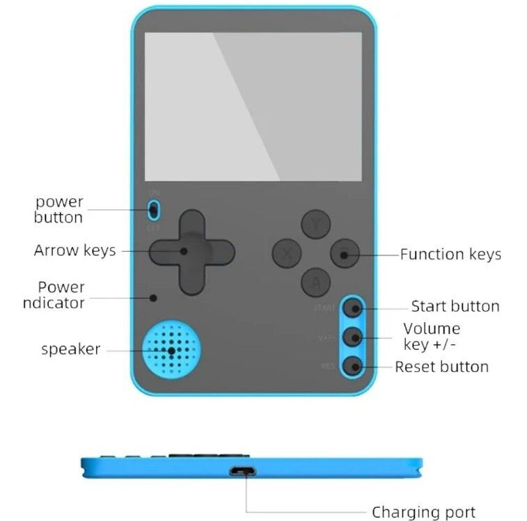 Handheld 500 Classic Games Retro Video Games Pocket Size Console UK_voghion.com