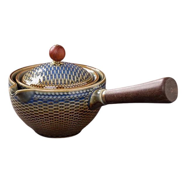 Ceramic Teapot Chinese Gongfu Tea Pot 360 Rotation Tea Maker Infuser Portable Single Pot 160ml Chinese Gongfu Tea Supplies_voghion.com