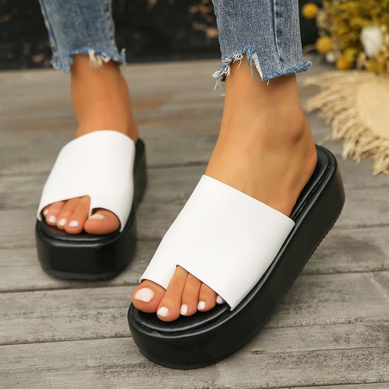 Large Size Thick Sole Women's Slippers New Set Toe Type Sponge Bottom Casual Women's Slippers_voghion.com