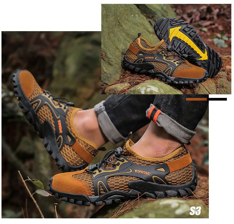 Outdoor-Klettern Wandern Mesh Trekking Große Größe Herren Trail Running Wasserabweisend Amphibienschuhe_voghion.com