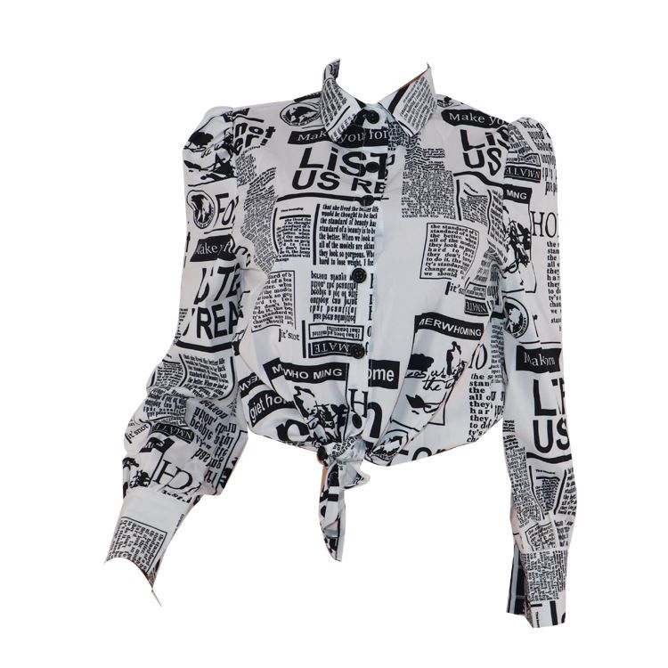 Sexy, lässiges, bedrucktes Langarmshirt für Damen_voghion.com