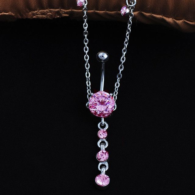 Gioielli piercing popolari, ciondolo in zircone, catena per la vita, piercing all'ombelico, fibbia per l'ombelico_voghion.com
