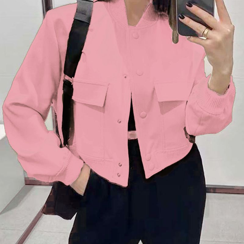 Veste polyvalente à simple boutonnage pour femme, vêtement de tempérament, à la mode, pour les déplacements, couleur unie, vêtements pour femmes_voghion.com