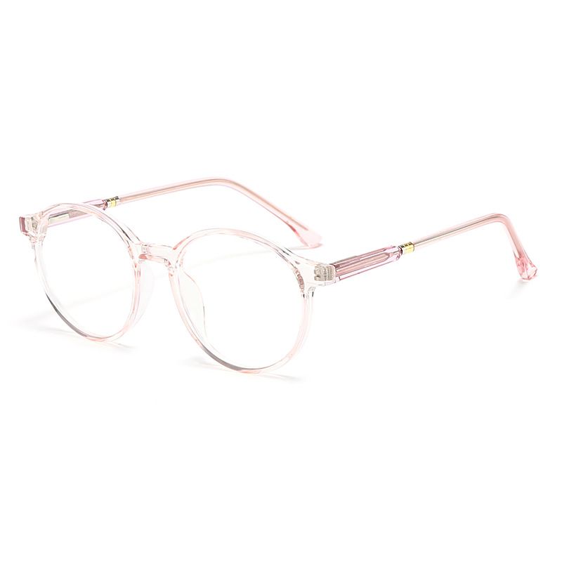 Neuer runder TR90-Brillenrahmen, modische Spiegelbeine für Männer und Frauen, Anti-Blaulicht-Brille, leicht, kein Grad flach_voghion.com