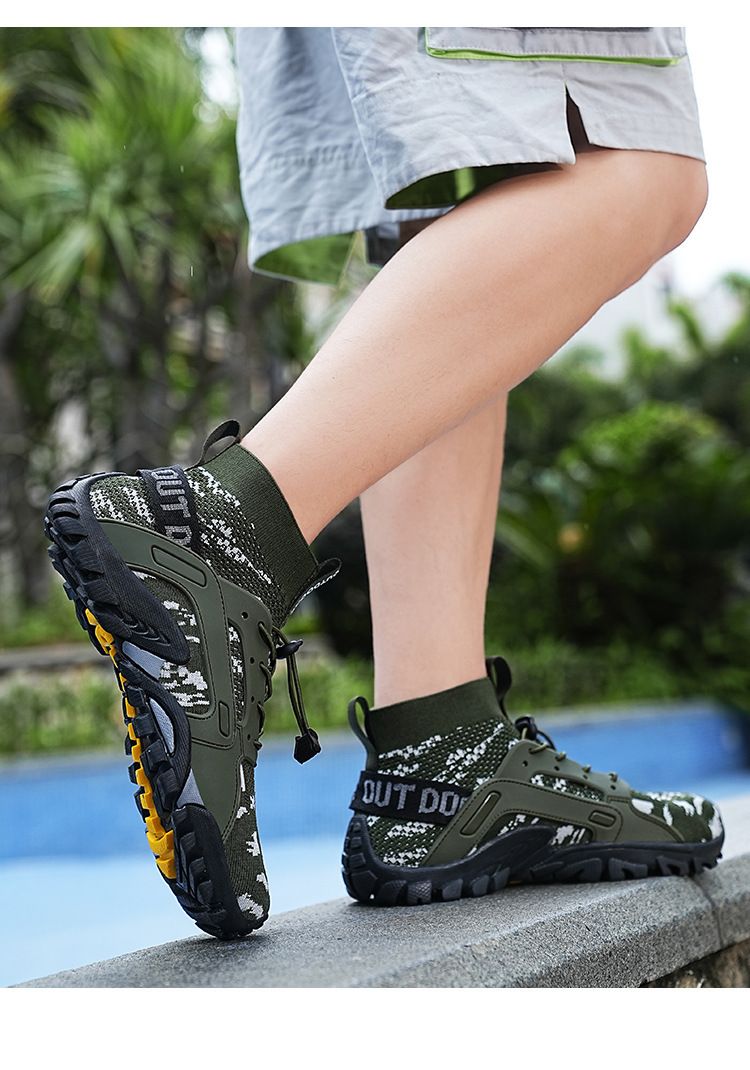 Spring Summer Outdoor Water Hiking Trekking Fishing Mid-Top Breathable Non-Slip Sports Wading Shoes Large Size_voghion.com