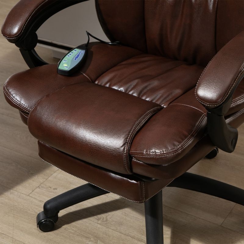 Drehstuhl Mit Fußstütze, Kopfstütze, Massagefunktion, Braun_voghion.com