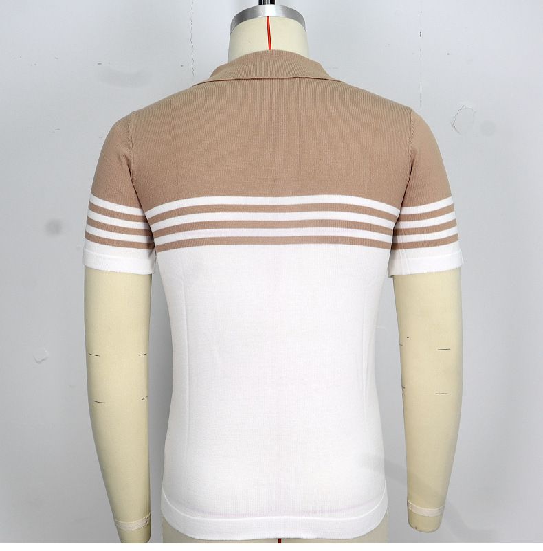 Yaz Yeni Triko Kısa Kollu Renkli İş Polo Gömlek Erkek SY0154_voghion.com