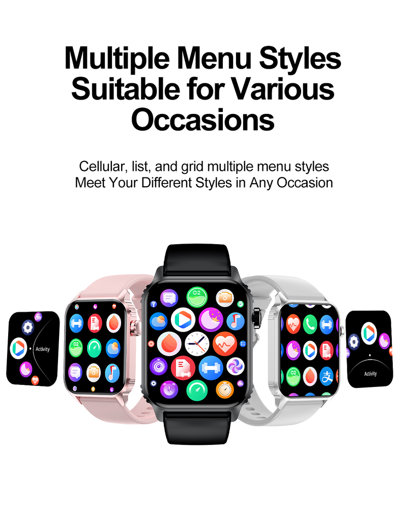 Montre connectée TG08, 1,85" pour hommes et femmes (répondre/passer des appels), tracker Fiess avec plus de 100 modes sport, étanche_voghion.com