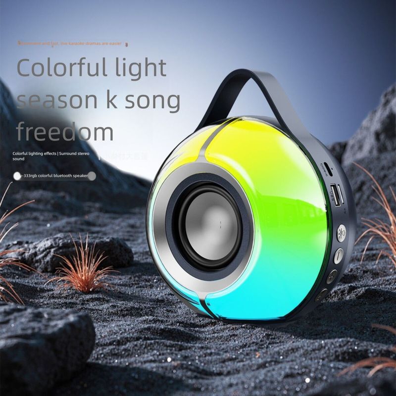 SY-333RGB Colorful Light Bluetooth Speaker Portable Outdoor Desktop Subwoofer Wireless Audio Card Slot USB Flash Drive_voghion.com
