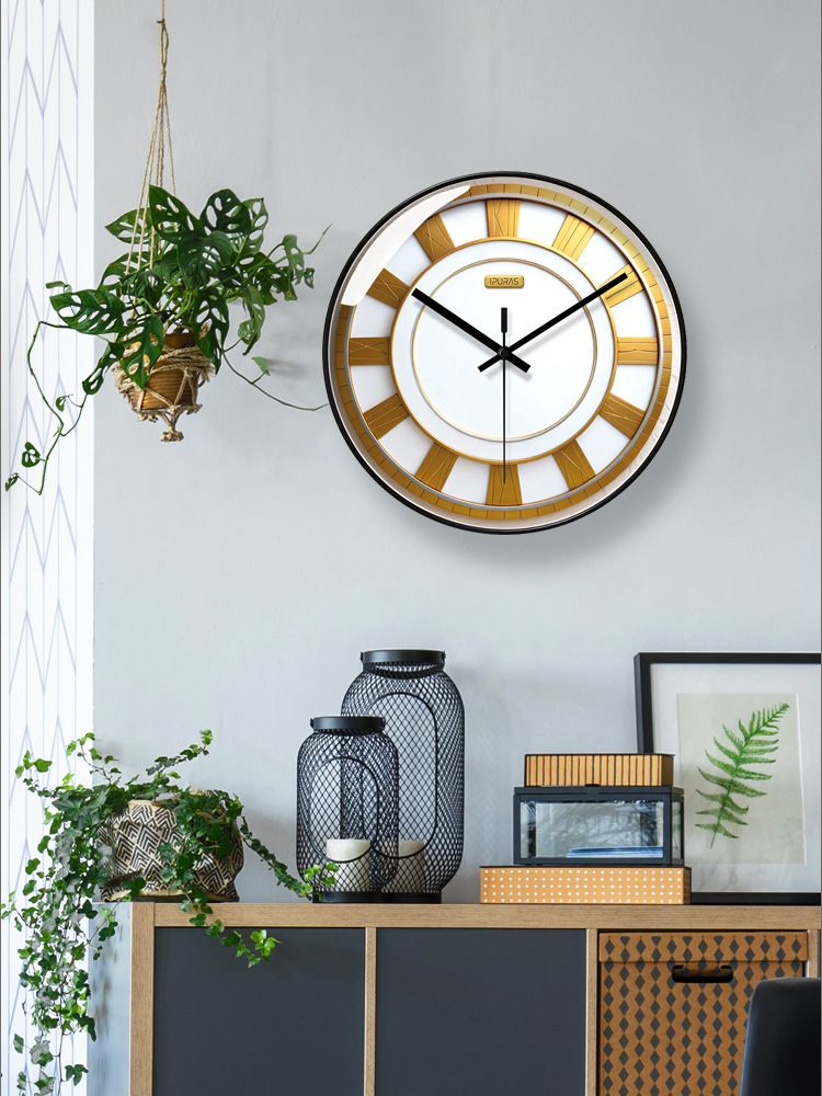 Yipula 7277 Modern Minimalist Fashion Creative Light Luxury Home Living Room Round Sweep Second Quartz Clock_voghion.com