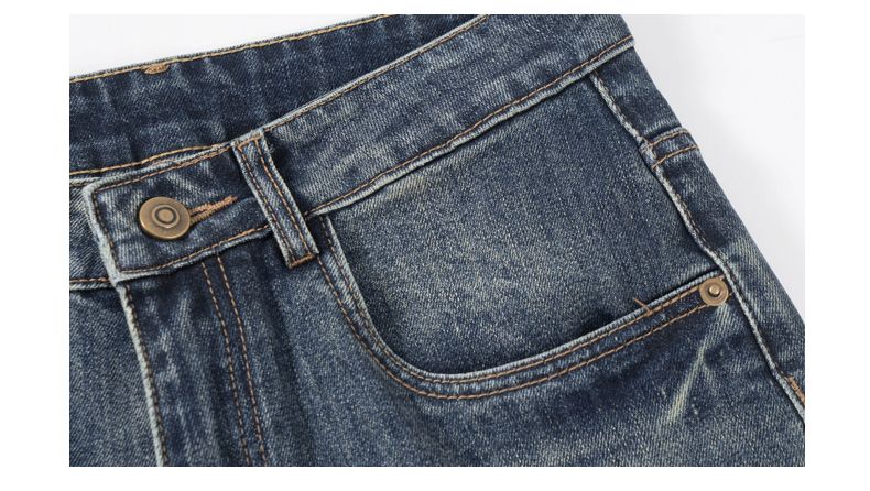 Jeans elasticizzati CLEANFIT da uomo, larghi e dritti, Harlan, alla moda, lunghi, a vita media, stile retrò americano, lavato, K11, denim, otto cilindri, abbigliamento Xiansenzhi_voghion.com