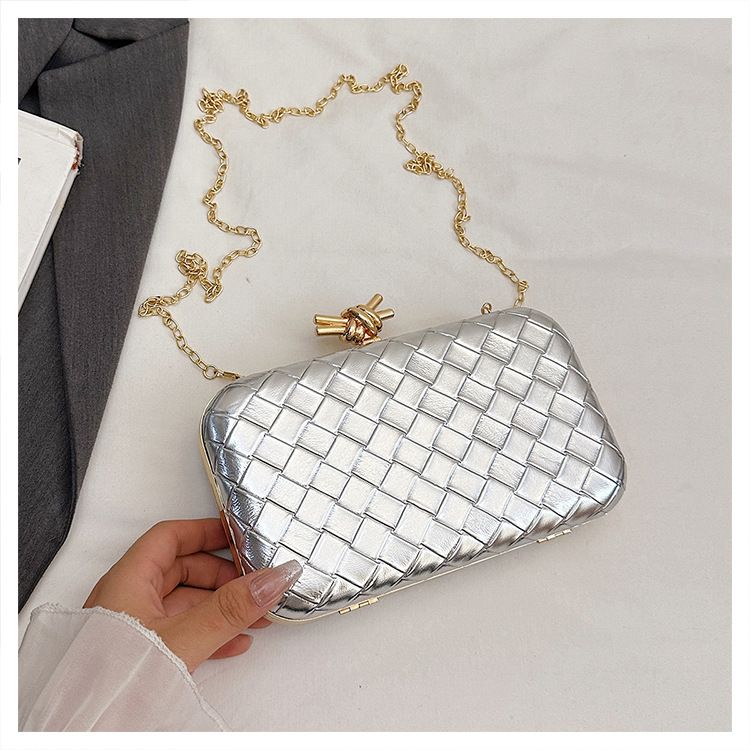 Track Damen Abend 2025 Neue handgewebte Nischendesign-Ketten-Clutch-Umhängetasche_voghion.com