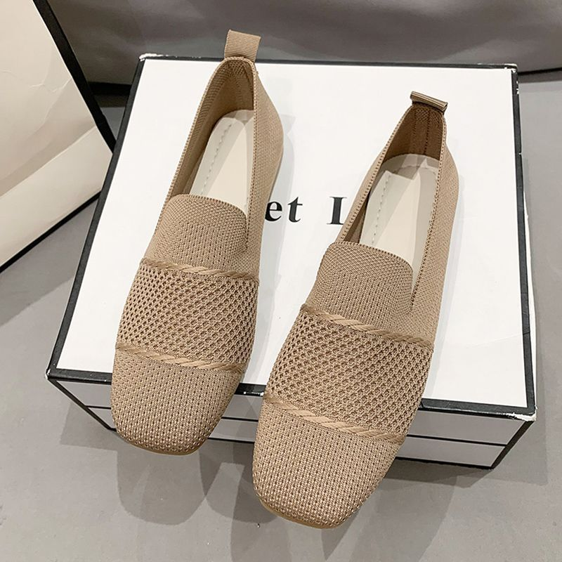 2025 Neue atmungsaktive Casual Flat Work Mesh Soft Soled Bean Damen Einzelschuhe_voghion.com