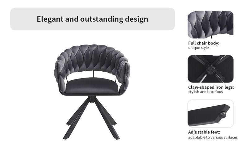 6er Set Samt Esszimmerstühle Mit Klauenbeinen, Grau_voghion.com
