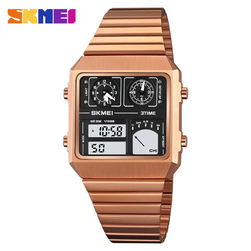 Shimei Fashion Termometro multifunzionale per uomini e studenti, orologio elettronico impermeabile con doppio display, casual e all'aperto_voghion.com